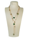 Trefle layering necklace set in gold - freshwater pearl - Cloverleaf green