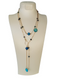 Trefle layering necklace set in gold - freshwater pearl - Cloverleaf blue