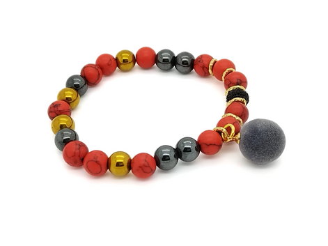 Athena bracelet - Howlite red & Tassel