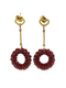 Athena crystal faceted pearl earring - brick red