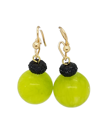Senorita gold plated earring - Jade - Green