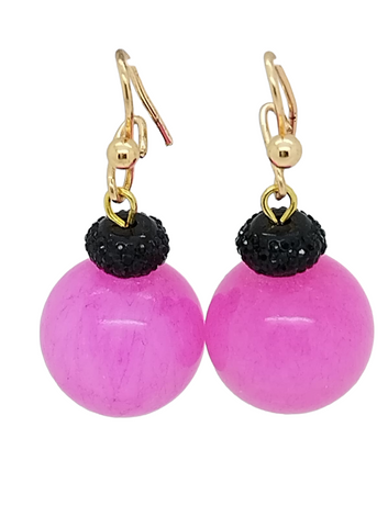 Senorita gold plated earring - Jade - Pink