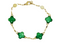 Trefle bracelet - freshwater pearl - cloverleaf green