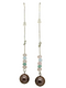 Venice earring - Rhodium-plated silver tassel - Rose quartz - Shell pearl