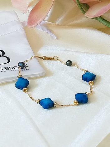 Cloverleaf bracelet  blue