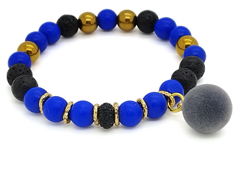 Bracelet Athena - Lapis-lazuli & Pompon