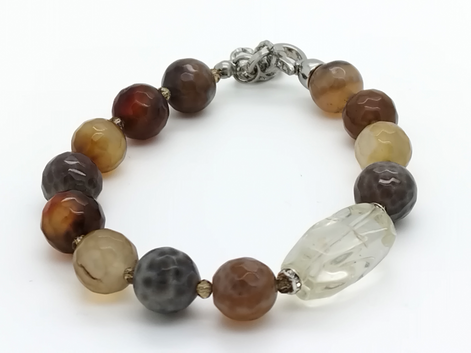 Elegance bracelet - fire agate brown