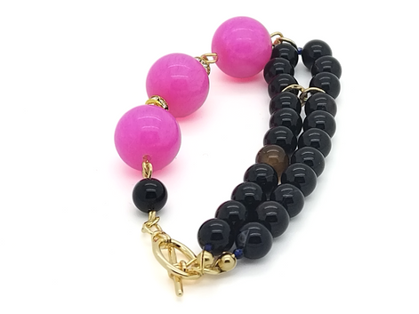 Senorita bracelet - Agate - Jade Pink