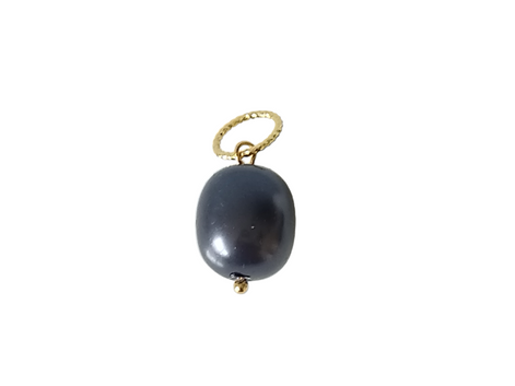 Shell pearl pendant - dark blue