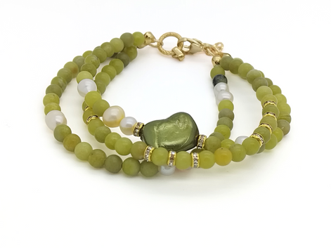 Venice triple bracelet - Taiwan Jade