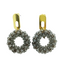 Athena crystal faceted pearl earring - gray