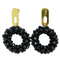 Athena crystal faceted pearl earring - Black