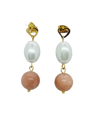 Venice earring - Sunstone - Shell pearl