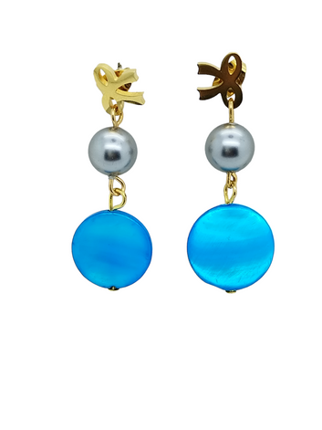 Venice earring - Shell pearl - Blue